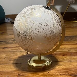 Globe Brand Gold and White Decorative Globe